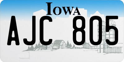 IA license plate AJC805