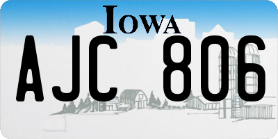 IA license plate AJC806