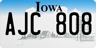 IA license plate AJC808