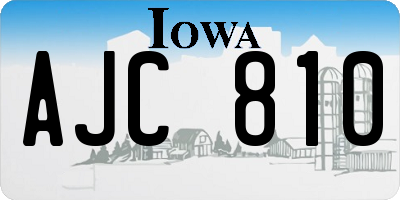 IA license plate AJC810