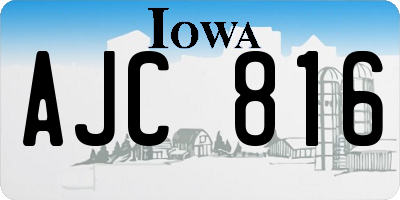 IA license plate AJC816