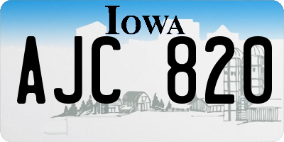 IA license plate AJC820
