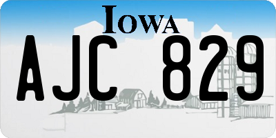IA license plate AJC829