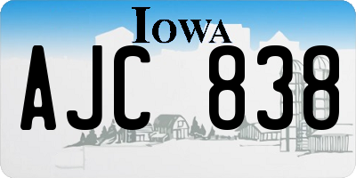 IA license plate AJC838