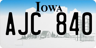 IA license plate AJC840
