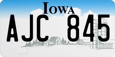 IA license plate AJC845