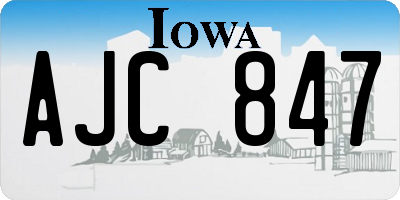 IA license plate AJC847
