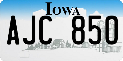 IA license plate AJC850