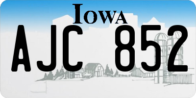 IA license plate AJC852