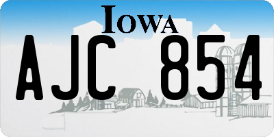 IA license plate AJC854