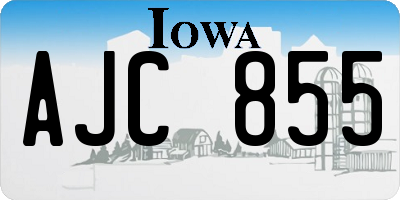 IA license plate AJC855