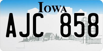 IA license plate AJC858