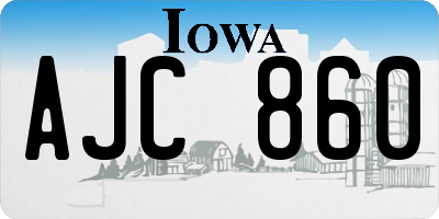 IA license plate AJC860