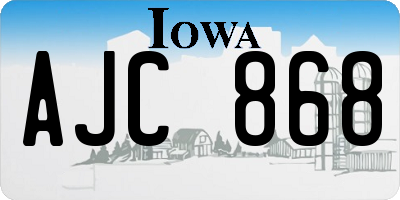 IA license plate AJC868