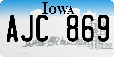 IA license plate AJC869
