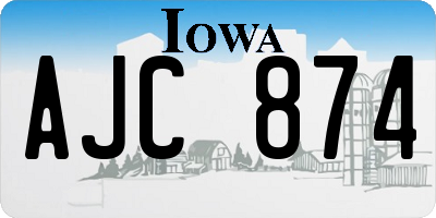 IA license plate AJC874