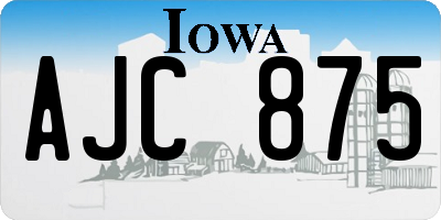 IA license plate AJC875