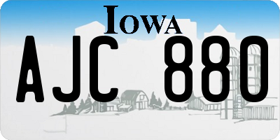 IA license plate AJC880