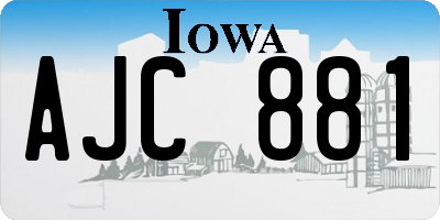 IA license plate AJC881