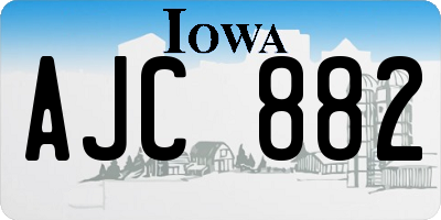 IA license plate AJC882