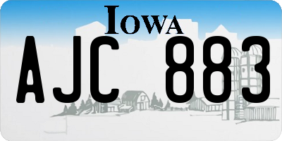 IA license plate AJC883
