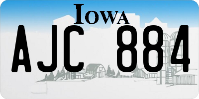 IA license plate AJC884