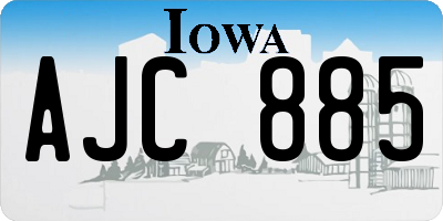 IA license plate AJC885