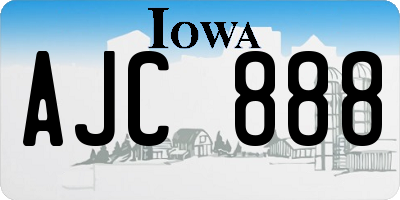 IA license plate AJC888