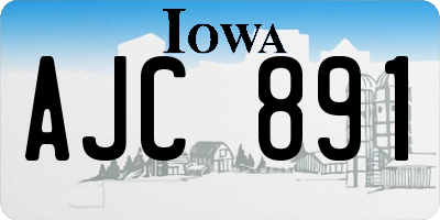 IA license plate AJC891