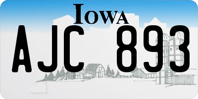 IA license plate AJC893