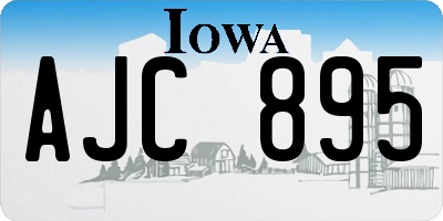 IA license plate AJC895