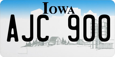 IA license plate AJC900