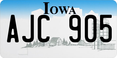 IA license plate AJC905