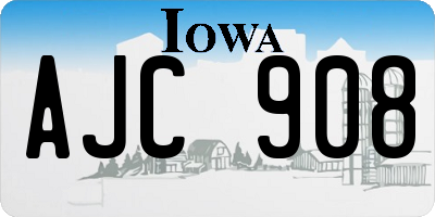 IA license plate AJC908
