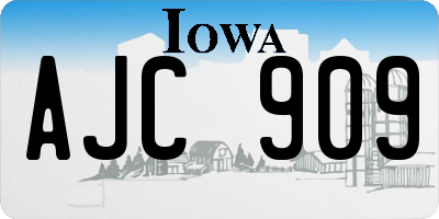 IA license plate AJC909