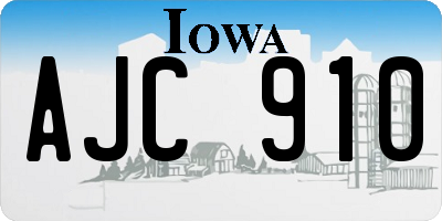 IA license plate AJC910
