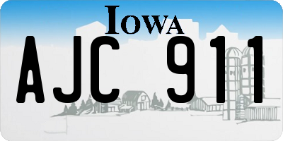 IA license plate AJC911