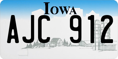 IA license plate AJC912