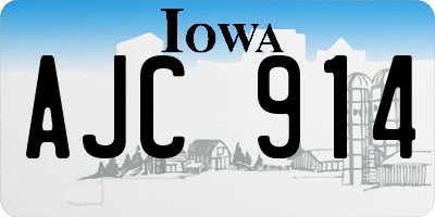 IA license plate AJC914