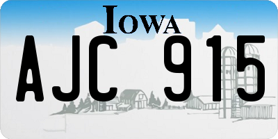 IA license plate AJC915