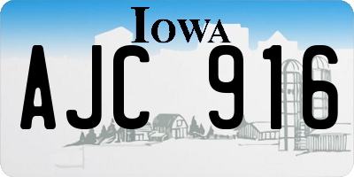 IA license plate AJC916