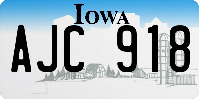IA license plate AJC918