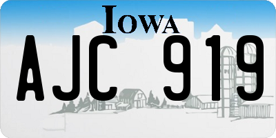IA license plate AJC919