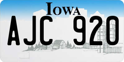 IA license plate AJC920