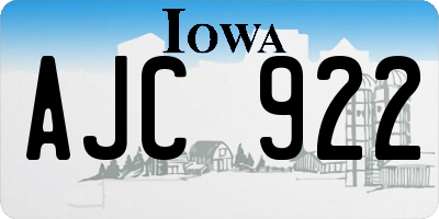 IA license plate AJC922