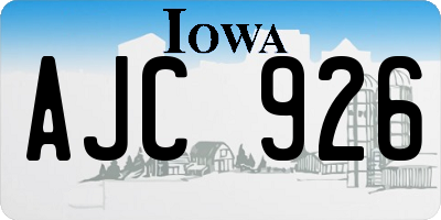 IA license plate AJC926