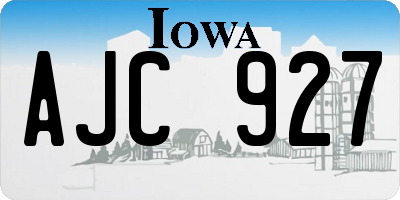 IA license plate AJC927