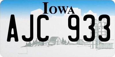 IA license plate AJC933