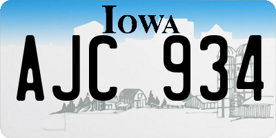 IA license plate AJC934