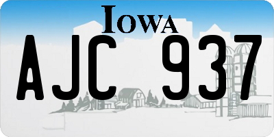 IA license plate AJC937